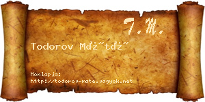Todorov Máté névjegykártya
